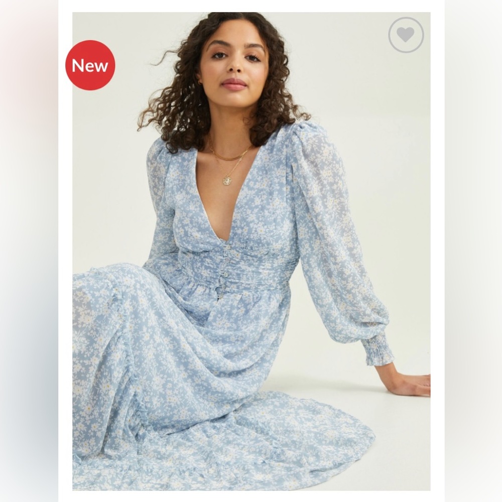 NWT Altard State Maxi dress floral blue white cocktail wedding guest party